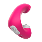 Розовый двойной вибромассажер с клиторальной стимуляцией I-Moon Lisking Massager MY-508