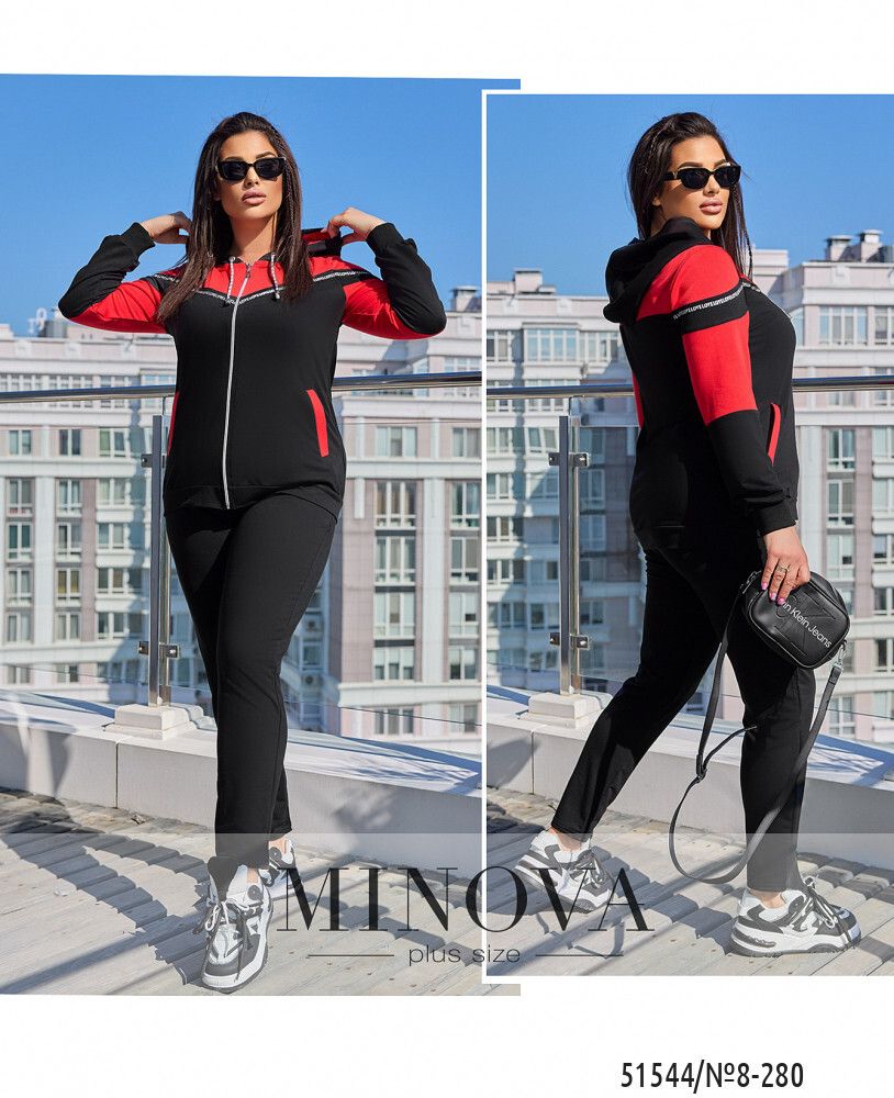 Костюм 8-280-черный-красный Minova