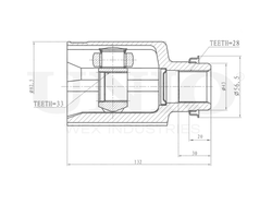 ШРУС внутренний правый UNIO CVJ-30037