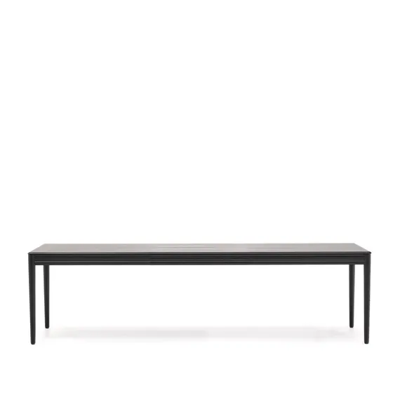 Раздвижной стол Lenon черный из шпона и массива дуба 200(280)x90