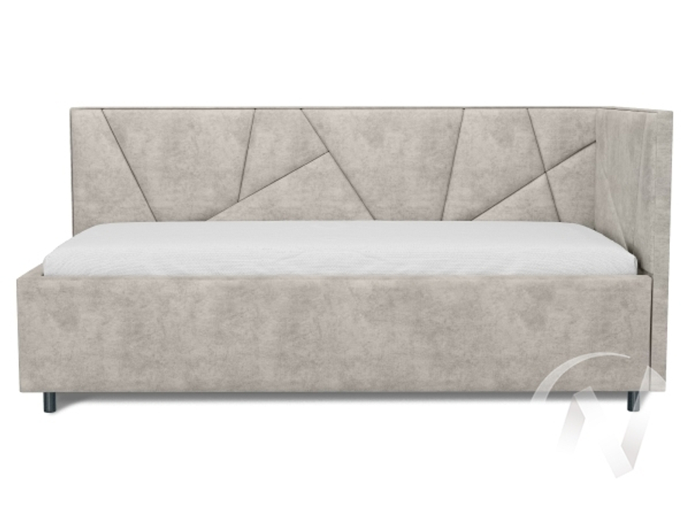 Кровать Рица детская с подъемным механизмом (Боска Лайт VL-2301-18 светло серый; 3 категория) левая