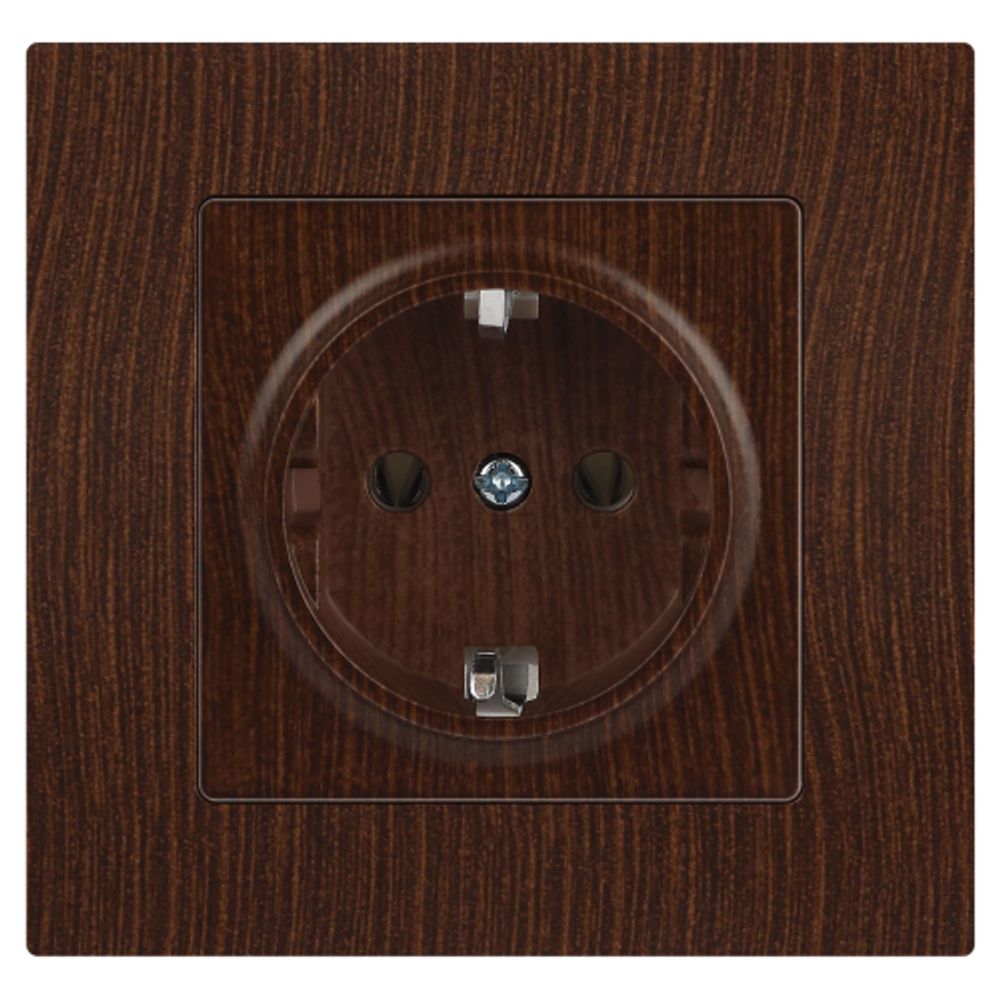 Розетка Intro Accent 6-202-10 2P+E Schuko 16А-250В IP20 СУ AL/CU венге