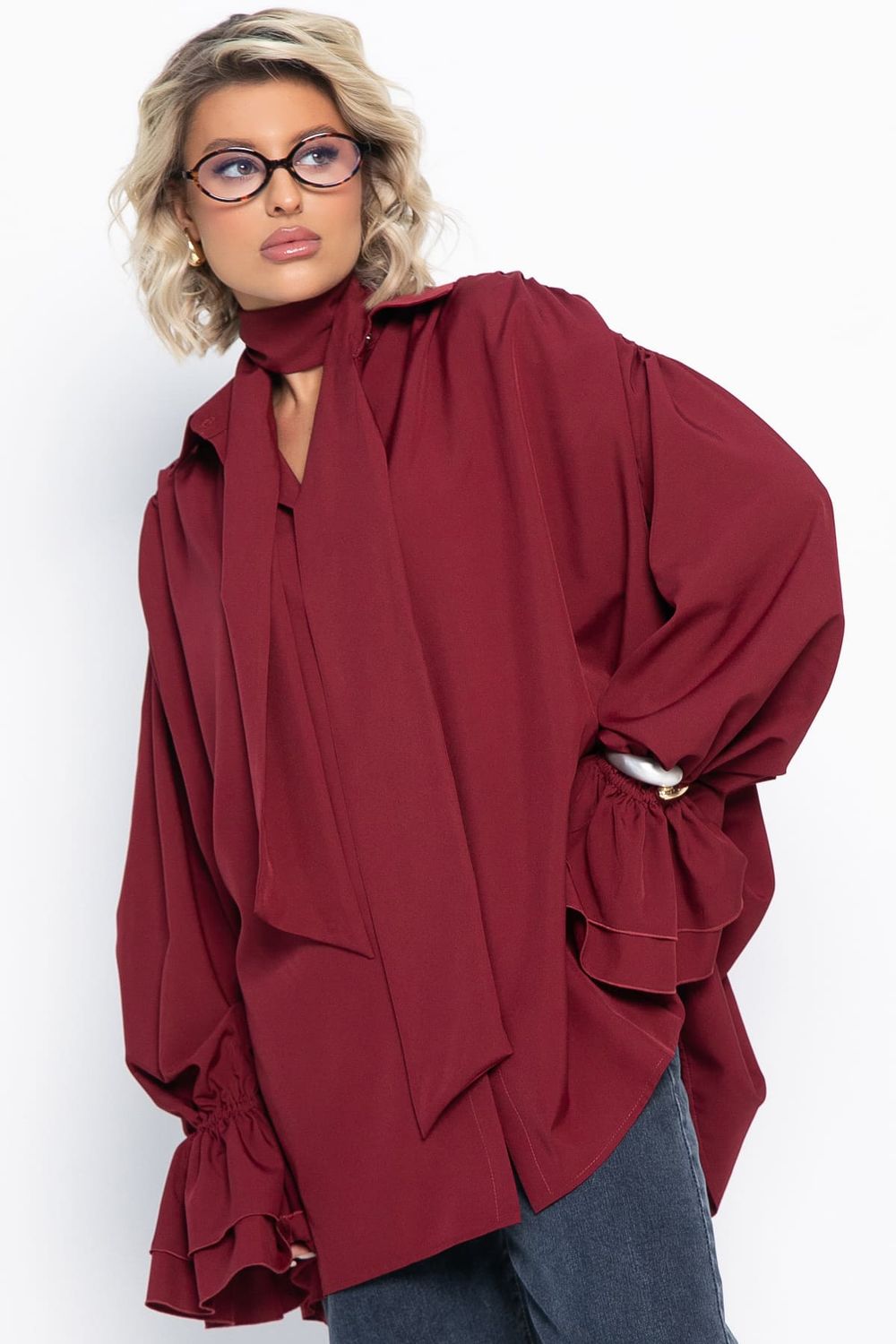 Блуза Присцилла (бордовая) Б14949-5М LT Collection