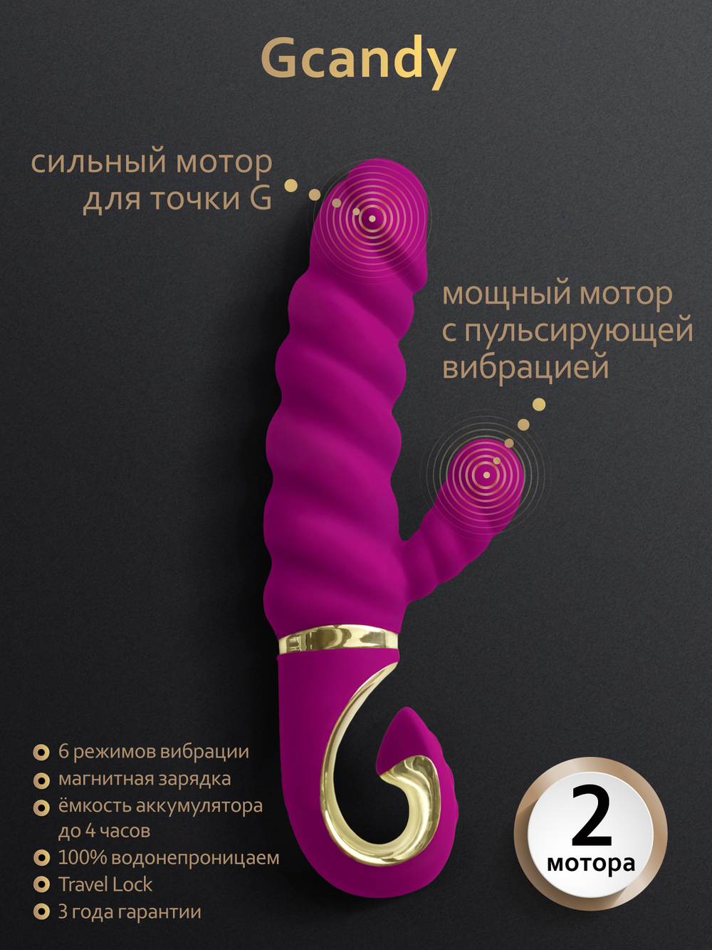 Gvibe Gcandy - Вибратор-кролик с витым стволом