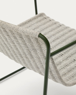 Кресло Maurina из оцинкованной стали зеленого цвета и серой веревки