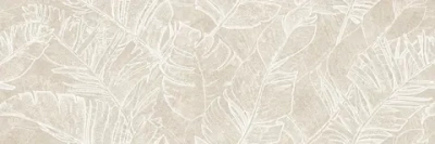 Настенная плитка Alma Ceramica TWU3090GAR14R Garden 30x90 бежевая матовая под камень / с листьями