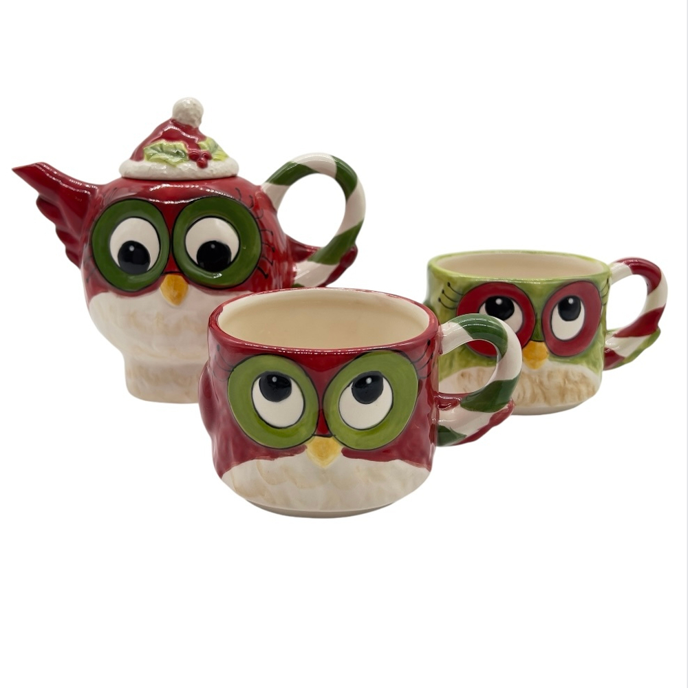 Чайник с 2-мя чашками Совы