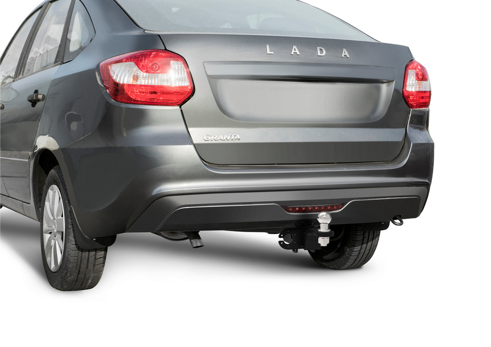 Фаркоп под квадрат c электрикой Smart для Lada Granta (Лада Гранта) седан, лифтбек 2011-2018 2018-н.в., шар E, 900/75 кг, F.6017.006