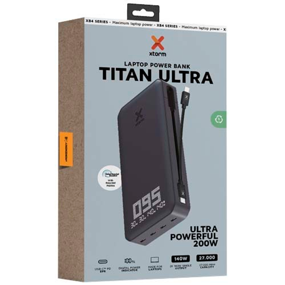 Xtorm XB403 Titan Ultra портативное зарядное устройство для ноутбука емкостью 27 000 мАч и мощностью 200 Вт