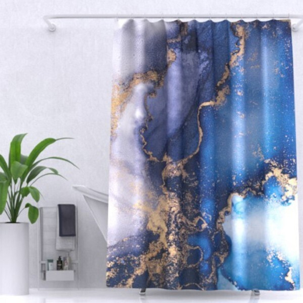 Штора для ванной комнаты ZALEL 180*200 полиэстер с утяжелителем Marble YT-Marble150