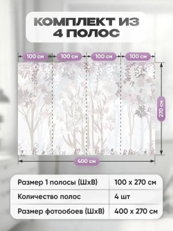 Auroom Фотообои детские для девочки "Волшебный лес" флизелиновые 400х270 см