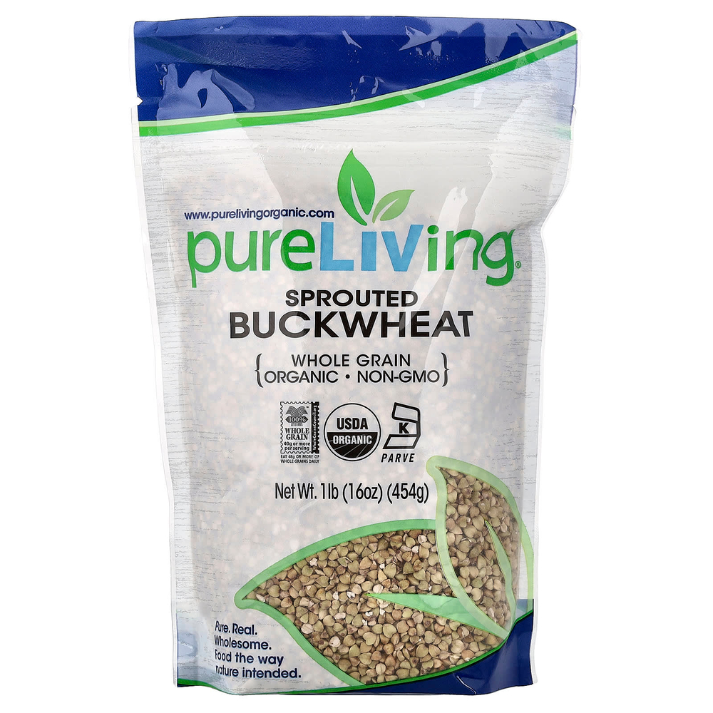 Pure Living, органическая пророщенная гречка, 454 г (16 унций)