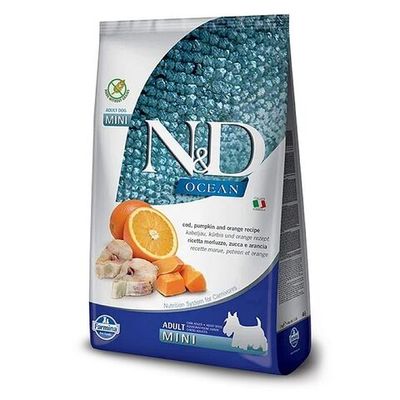 Сухой беззерновой корм N&D OCEAN для собак мелких пород с треской, тыквой и апельсинами 800г