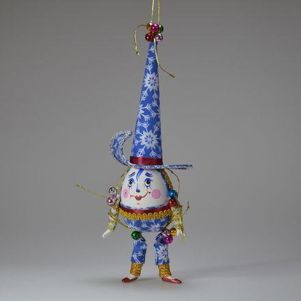 Ёлочная игрушка Клоун-яйцо в остроконечной шляпе