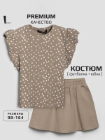 Костюм для девочки на лето с юбкой