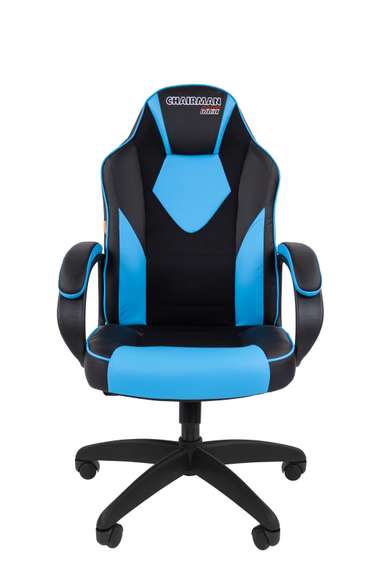 Офисное кресло Chairman   game 17 Россия экопремиум черный/голубой