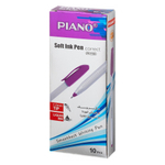 Ручка шариковая, масляная, Piano, фиолетовые чернила, серия "Piano Сorrect", белый корпус