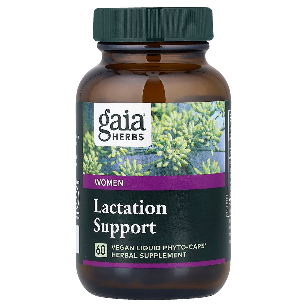 Gaia Herbs, для женщин, поддержка лактации, 60 веганских капсул Phyto-Caps