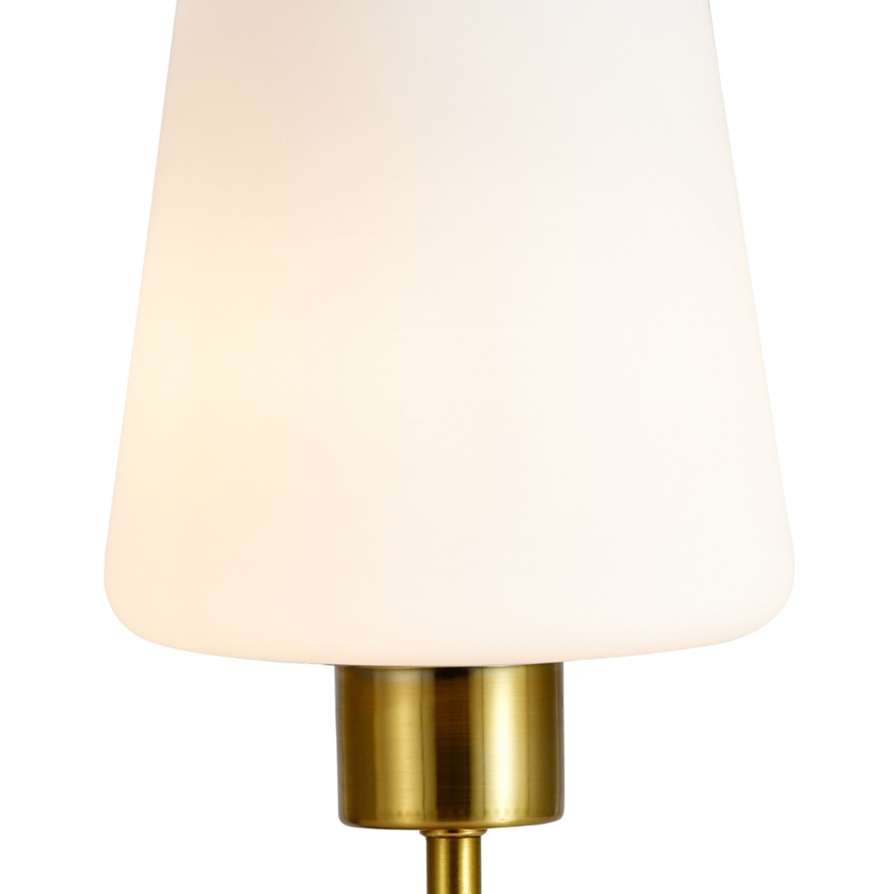 Настольный светильник 1х60Вт Е27, металл/стекло, золото/белый