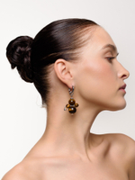 Моносерьга "Nevalyashka" тигровый глаз Silver