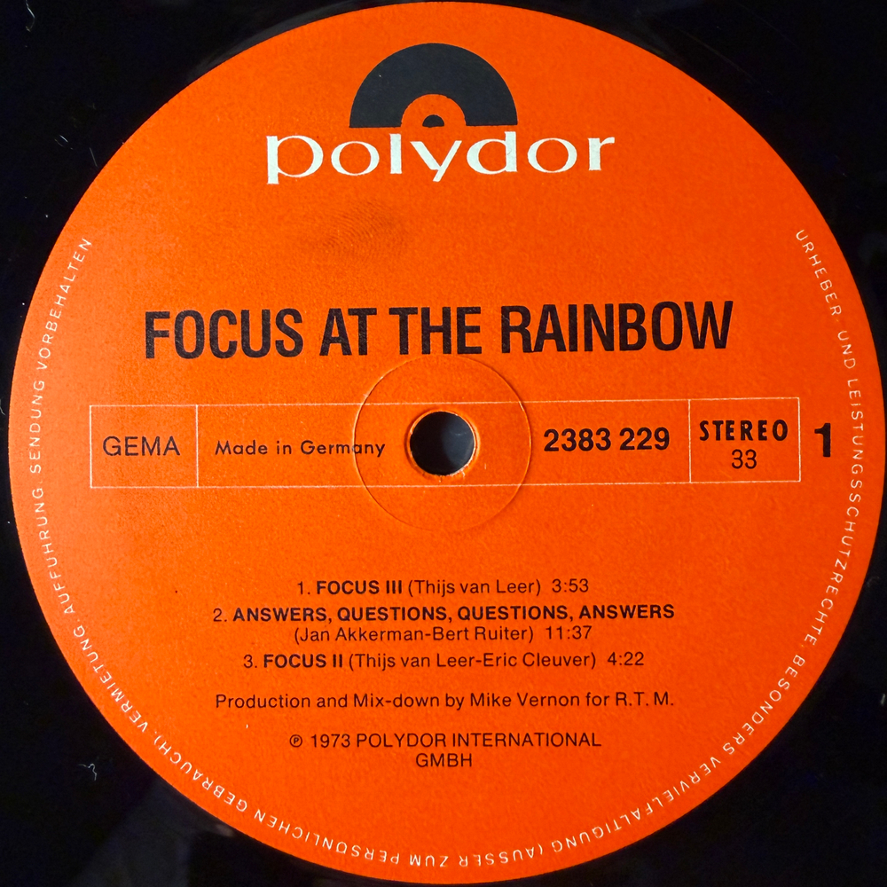 Focus- At The Rainbow (Германия 1973г.)