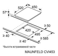 Встраиваемая индукционная варочная панель Maunfeld CVI453BK