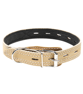 Ошейник на синтепоне безразмерный кожаный, 25*580мм, Gamma