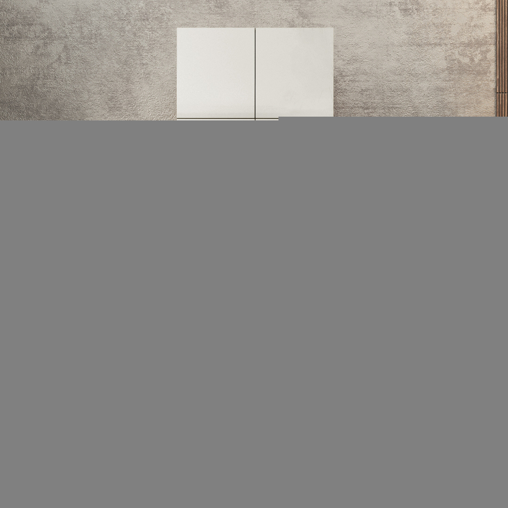 Шкаф Агератум МДФ двухсекционный с антресолью Лайн флай (0,27) А10029 матовая - Орех Экко 9459  80*45*240