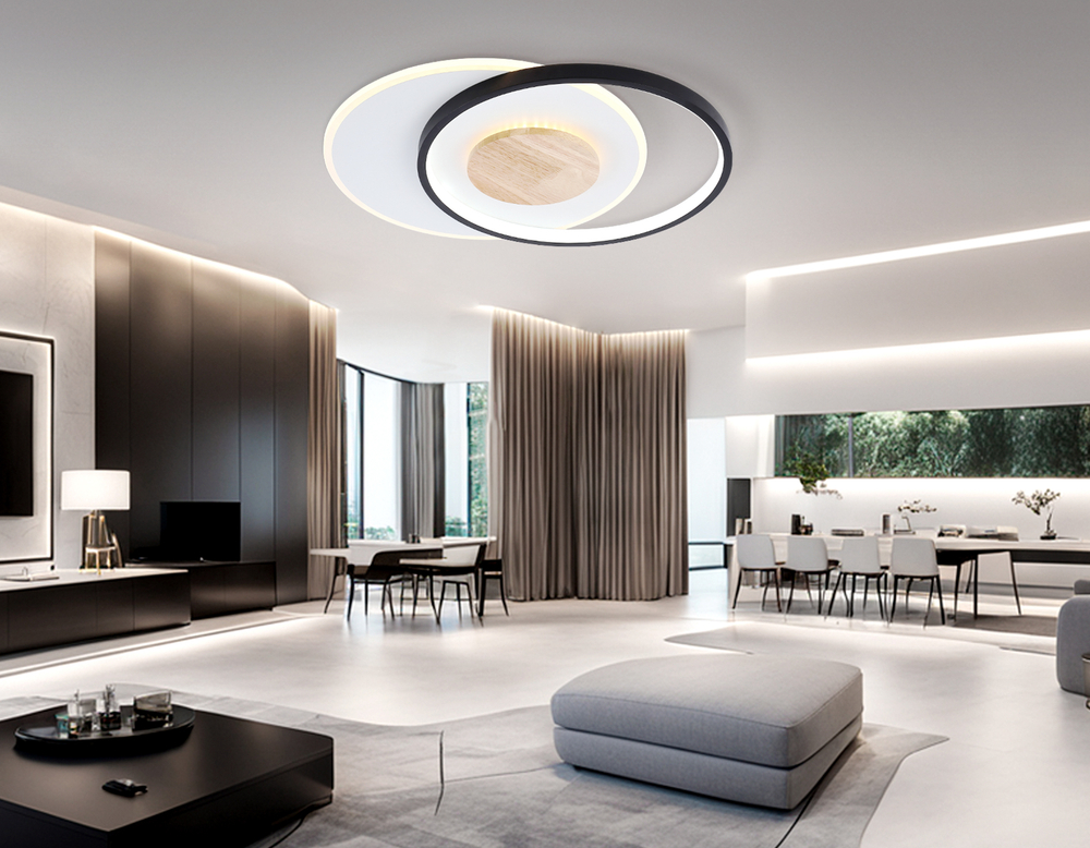 FL4789 WH/BK/WD белый/черный/дерево 54W 3000-6000K 460*365*45 (без ПДУ)