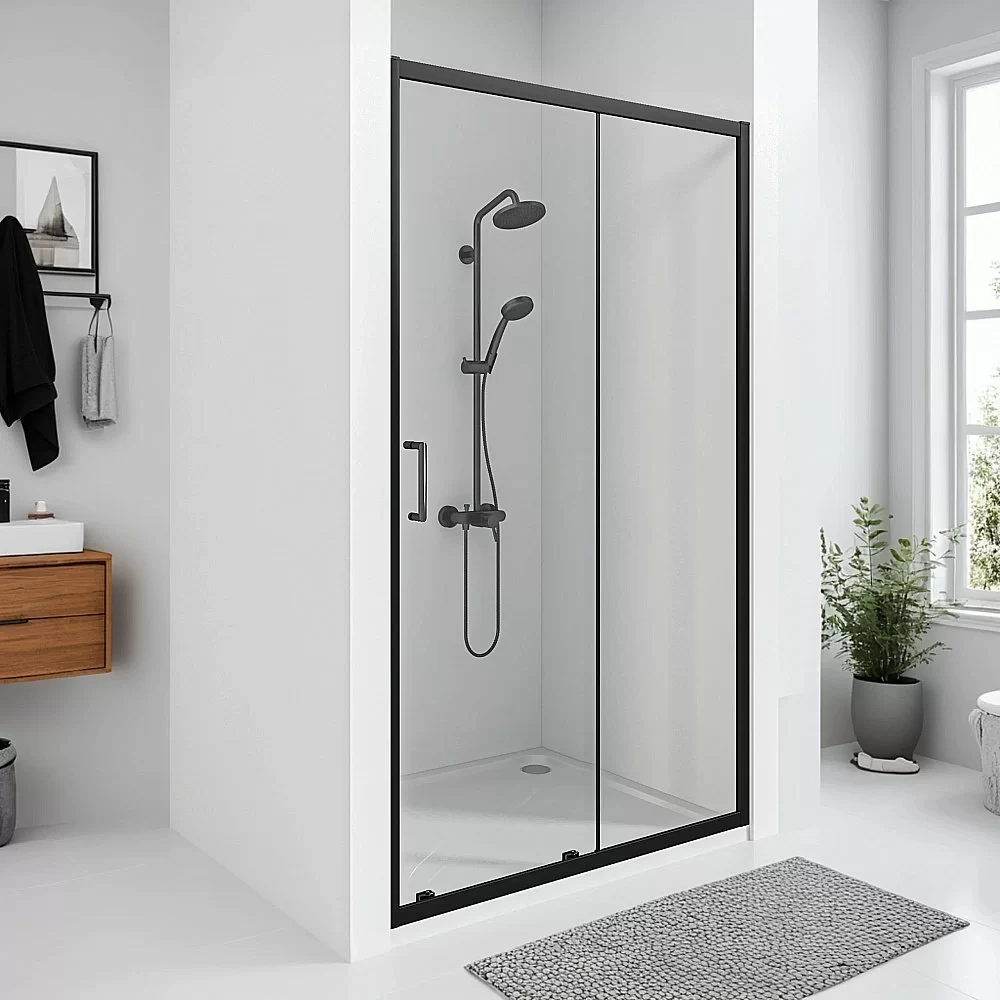 Душевая дверь Good Door Cube WTW 120 КУ00027 стекло прозрачное/профиль черный матовый