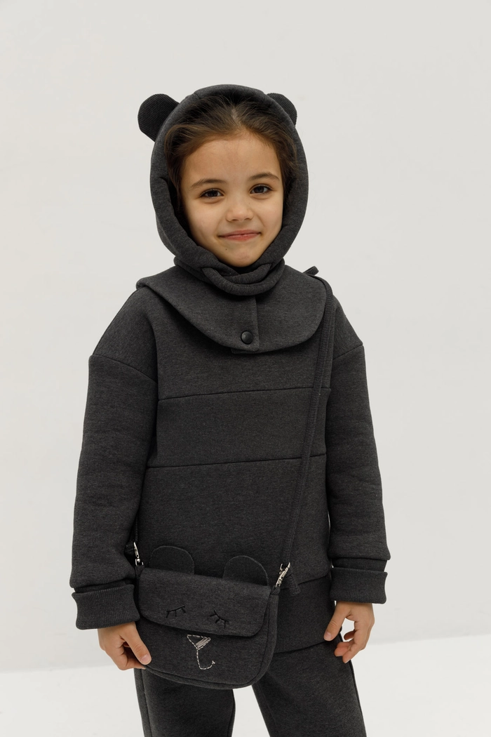 СВИТШОТ ДЕТСКИЙ ЭНГЛ ГРАФИТ С НАЧЕСОМ