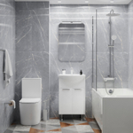 Тумба д/ванной "АлАн-55" белый 2 створки  под раковину Уют-55 (Rosa) (ЛДСП) (разбор)