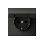 ARTGALLERY РОЗЕТКА с заземл. со шторк. с крышк., 16А, IP20, механизм, быстрозажим. клем., БАЗАЛЬТ