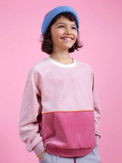 Велюровый свитшот ПУДРА/БРУСНИКА