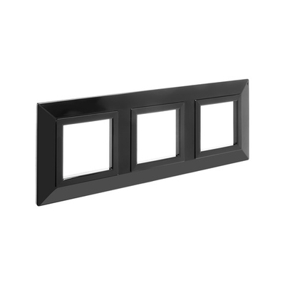 Рамка из металла, "Avanti", черная, 3 поста (6 мод.)