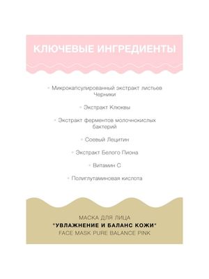 LuLuLun Набор из 7 масок для лица «Увлажнение и Баланс кожи» Face Mask Pure Balance Pink