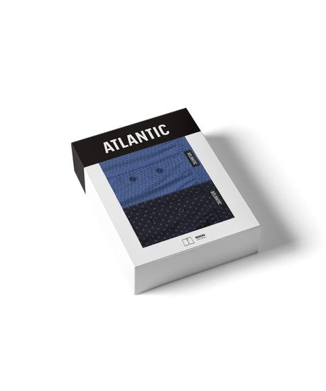 Трусы (2 шт) мужские семейные Atlantic 2MBX-059, голубой + темно-синий