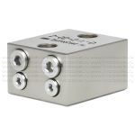 2-02-2П-D - Питатель модульного исполнения для двухлинейных смазочных систем с рабочим давлением 200 бар, количество выходов 2, максимальная доза на выход 2 мл/цикл, с винтом с фиксированной настройкой