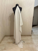 Костюмно-плательная однотонная шерсть (L.Piana, 100%шерсть, Сливочная вуаль, 148, 270 гр/м2)