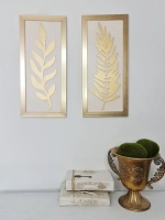 Настенный декор "Листья" в золотой раме
