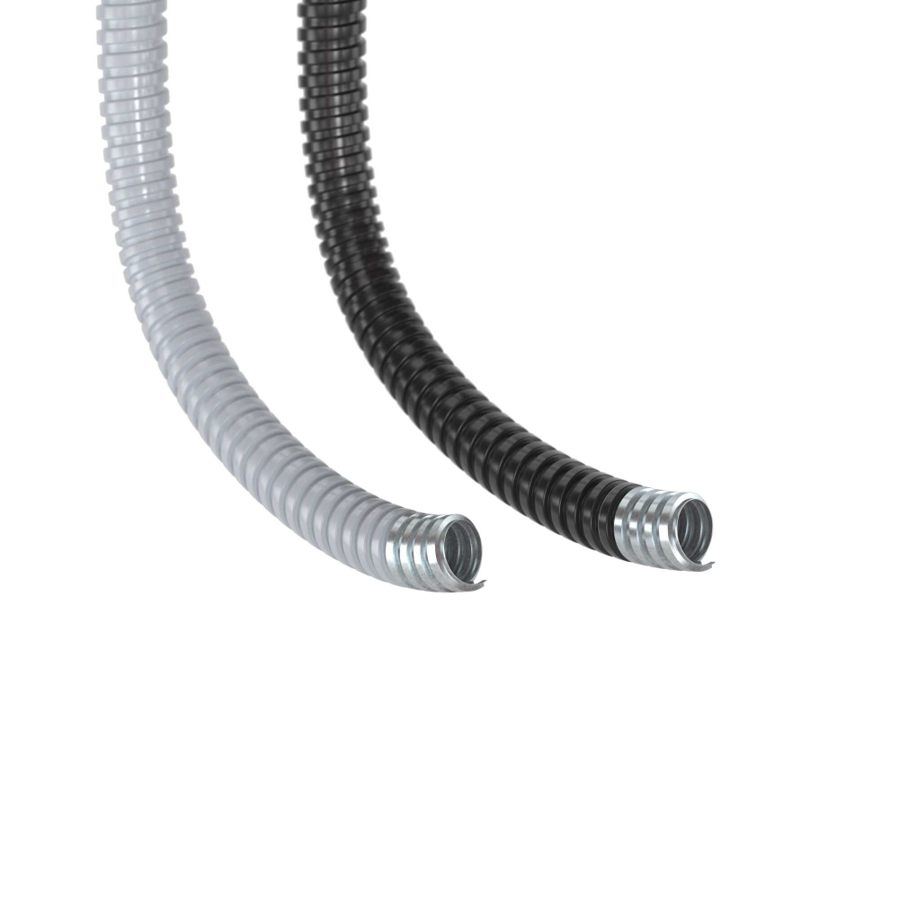 Металлорукав DN 26мм в герметичной ПВХ изоляции, Dвн 26,5 мм, Dнар 31,5, 25 м, цвет чёрный