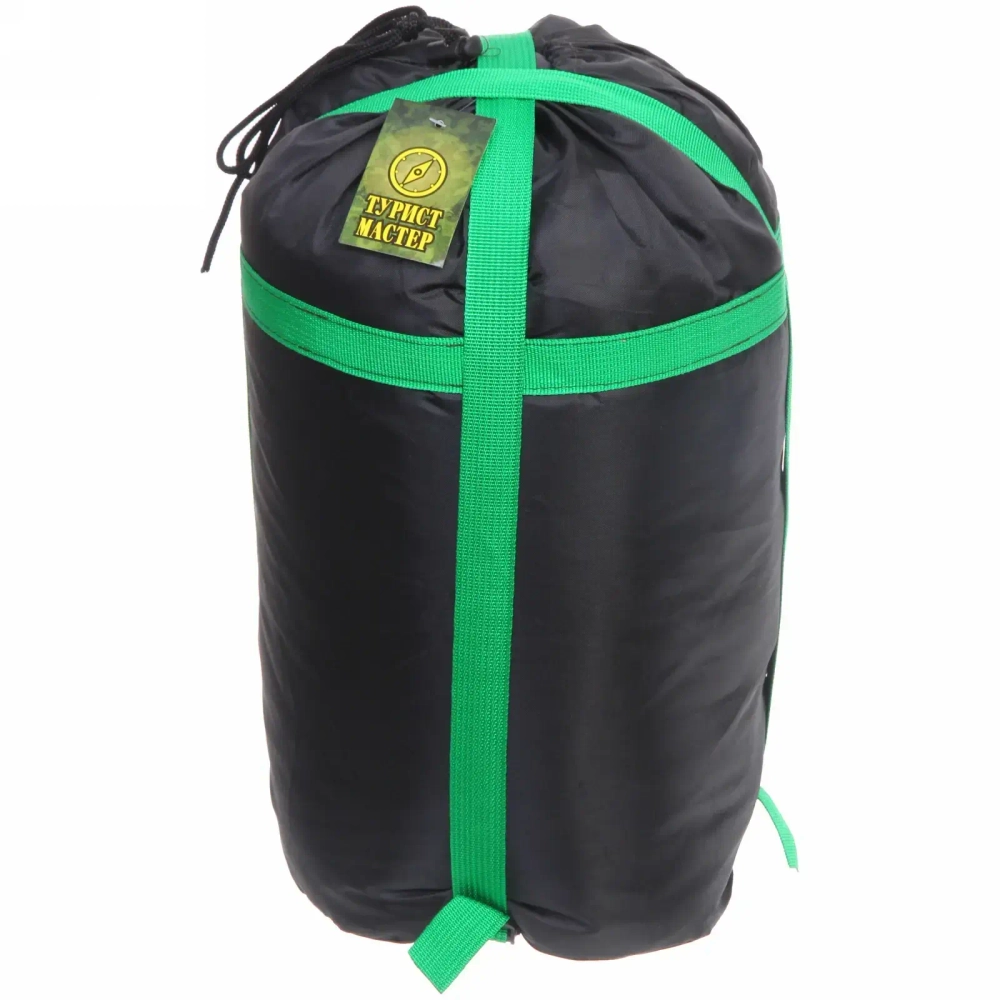 Спальник одеяло с капюшоном 210*70см 1400гр серо-зелёный +0С