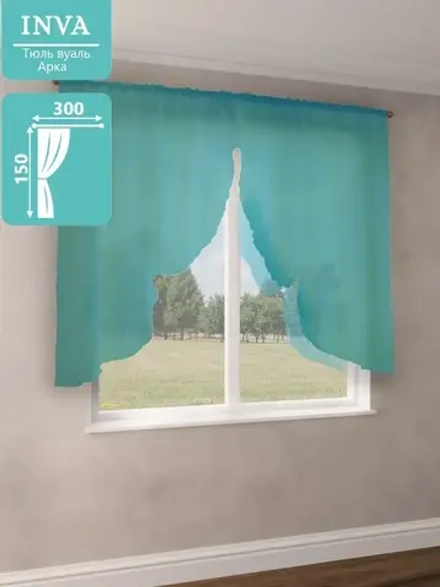 Тюль на кухню короткая 150х300 см
