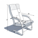 Кресло "Комфорт" Невада графит, Орех