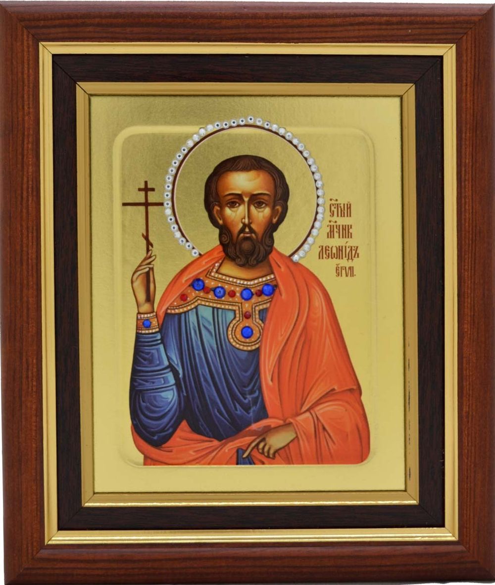 Икона святого Леонида, писанная в монастыре.