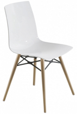 Стул пластиковый Papatya X-Treme-S Wox Beech Wood, натуральный, белый