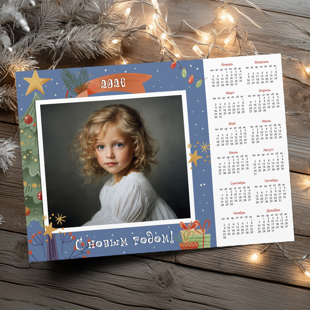 PSD-Шаблон календаря "Christmas Tree"