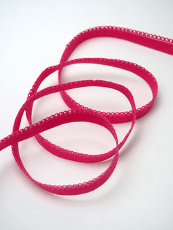 Резинка бельевая малиновая фуксия ширина 9 мм без учета фестона