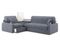 Диван угловой с Баром Денвер 1,8 - Velutto 32 серый/ коричневая накладка