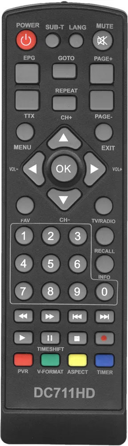 Пульт DC711HD для цифровых DVB-T2 приставок D-Color